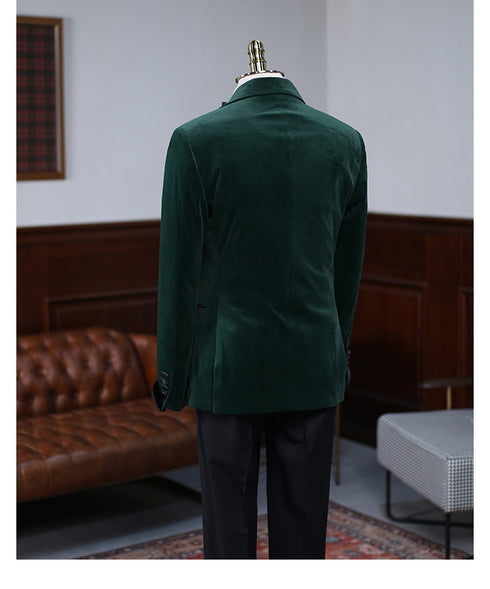 Gothic Green Velvet Suit – Inspired by Formal Suit Blazers for Men Plus Size